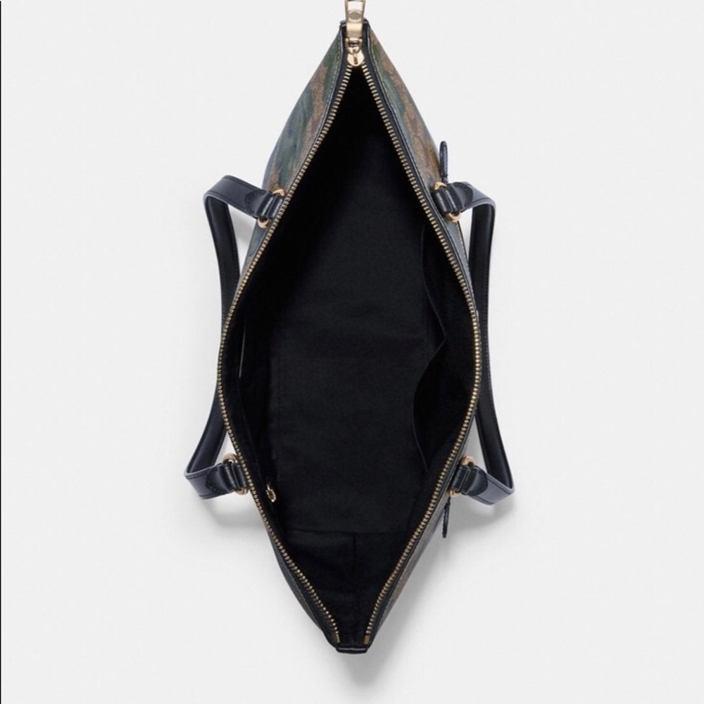 Coach Kaffe Fassett Brown Green Floral Signature Tote - Picture 4 of 4